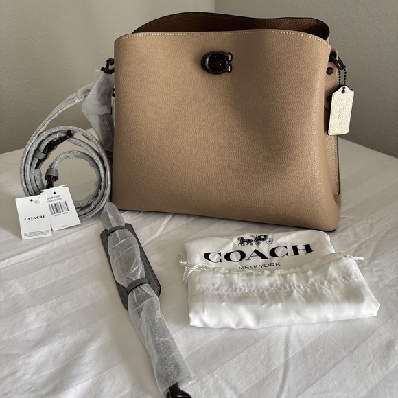 Coach Beige Leather Shoulder Bag - Picture 1 of 3